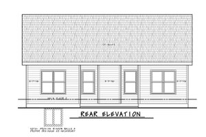 Exterior - Rear Elevation for Farmhouse House Plan #20-2477 - 2 bed, 2 bath