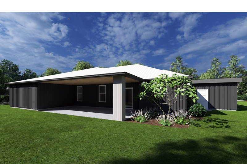 House Blueprint - Exterior - Rear Elevation for Contemporary House Plan #1111-10 - 4 bed, 2.5 bath