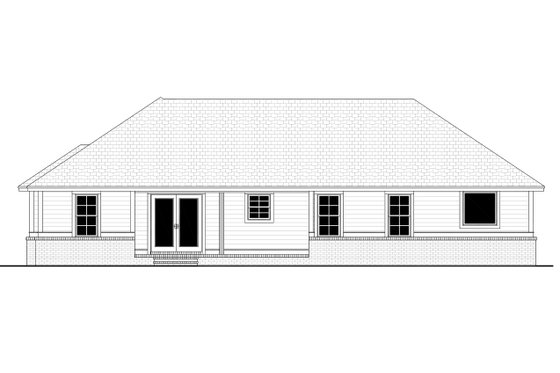 Exterior - Rear Elevation 1 for Country House Plan #430-262 - 3 bed, 2 bath