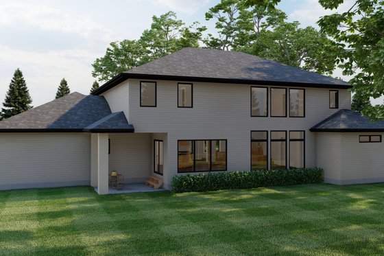 Exterior - Rear Elevation for Mediterranean House Plan #455-161 - 4 bed, 3.5 bath