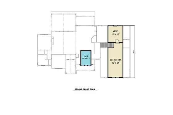 Floor Plan - Upper Floor for Farmhouse House Plan #1070-91 - 3 bed, 2 bath