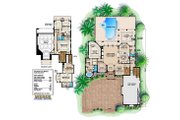 Mediterranean Style House Plan - 5 Beds 5 Baths 6154 Sq/Ft Plan #27-490 