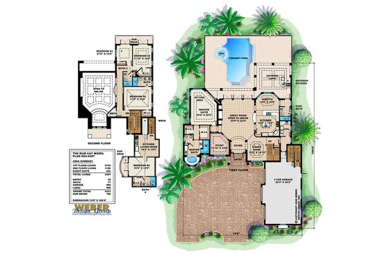 Floor Plan - Main Floor for Mediterranean House Plan #27-490 - 5 bed, 5 bath
