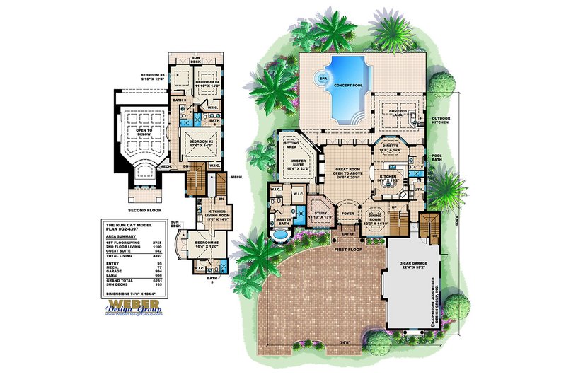 Home Plan - Floor Plan - Main Floor for Mediterranean House Plan #27-490 - 5 bed, 5 bath