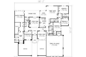 Floor Plan - Main Floor for Adobe / Southwestern House Plan #1-859 - 5 bed, 3.5 bath