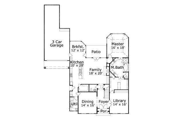 Colonial Floor Plan - Main Floor Plan #411-746