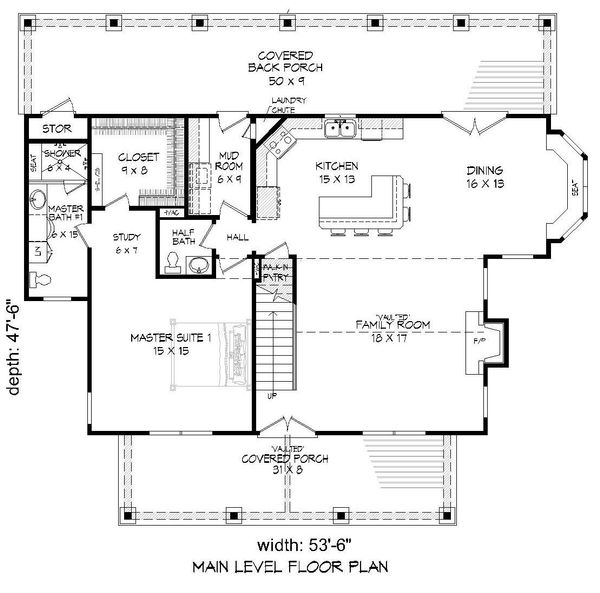 Country Floor Plan - Main Floor Plan #932-144