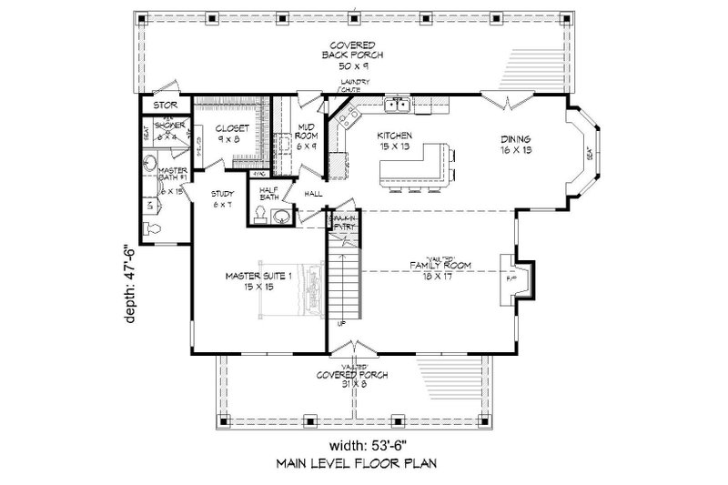 House Blueprint - Floor Plan - Main Floor for Country House Plan #932-144 - 3 bed, 3.5 bath