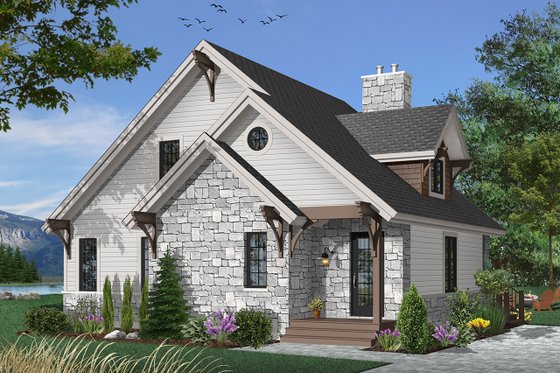 Exterior - Front Elevation 4 for Cottage House Plan #23-2047 - 3 bed, 2 bath
