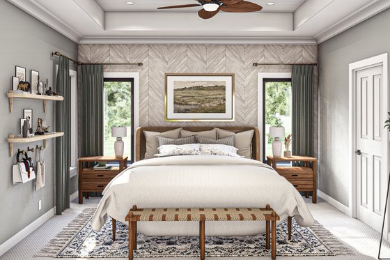 Interior - Master Bedroom for Craftsman House Plan #455-219 - 3 bed, 2 bath