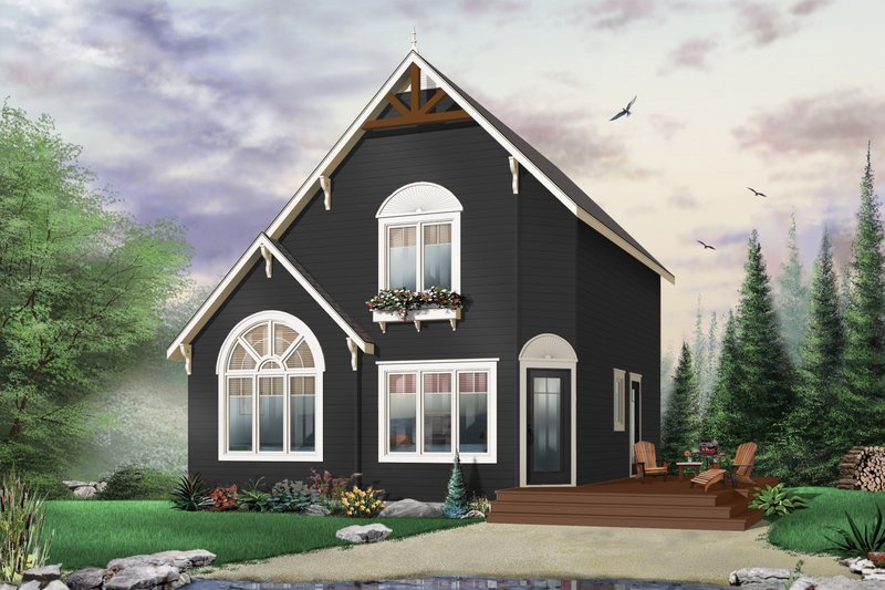 House Blueprint - Traditional Exterior - Front Elevation Plan #23-2025