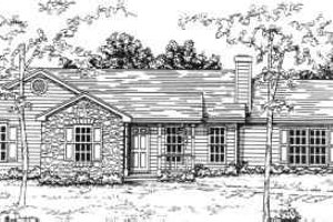 Ranch Exterior - Front Elevation Plan #30-120
