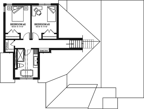 House Blueprint - Country Floor Plan - Upper Floor Plan #23-2802