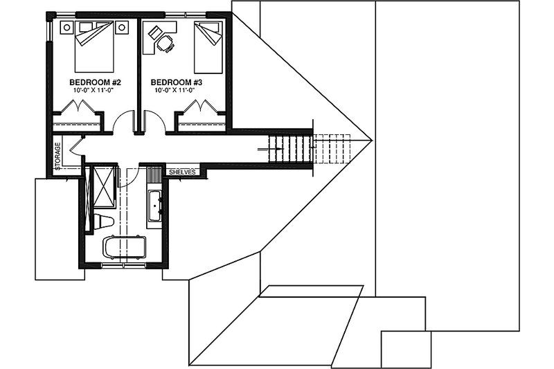 Architectural House Design - Floor Plan - Upper Floor for Country House Plan #23-2802 - 3 bed, 2.5 bath