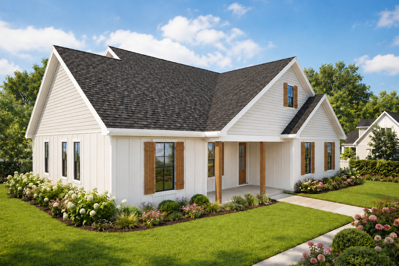 Home Plan - Exterior - Front Elevation 3 for Farmhouse House Plan #48-1229 - 3 bed, 2 bath