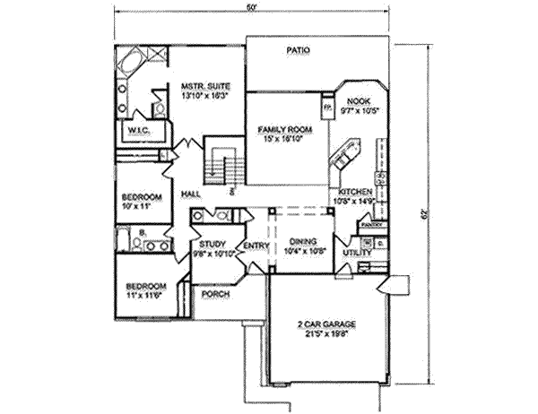 Ranch Floor Plan - Main Floor Plan #116-196