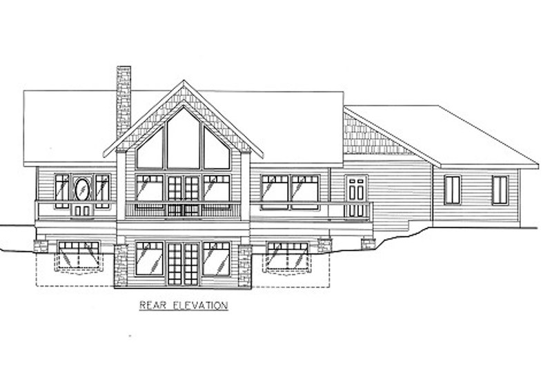 Home Plan - Exterior - Rear Elevation for Bungalow House Plan #117-668 - 3 bed, 2.5 bath