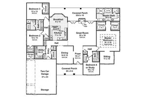 Main level floor plan - 2800 square foot Country home