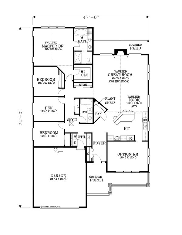 Craftsman Floor Plan - Main Floor Plan #53-559