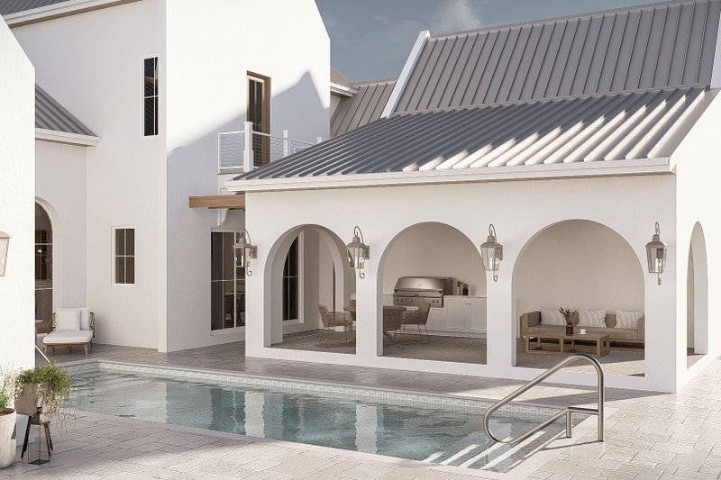 House Blueprint - Exterior - Outdoor Living 1 for Beach House Plan #455-761 - 4 bed, 4.5 bath
