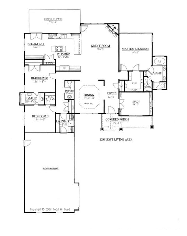 House Design - Craftsman Floor Plan - Main Floor Plan #437-52