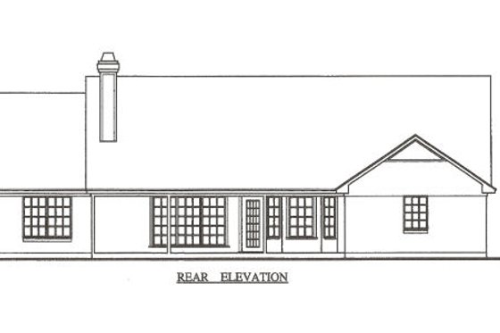 Exterior - Rear Elevation for Traditional House Plan #42-294 - 3 bed, 2 bath