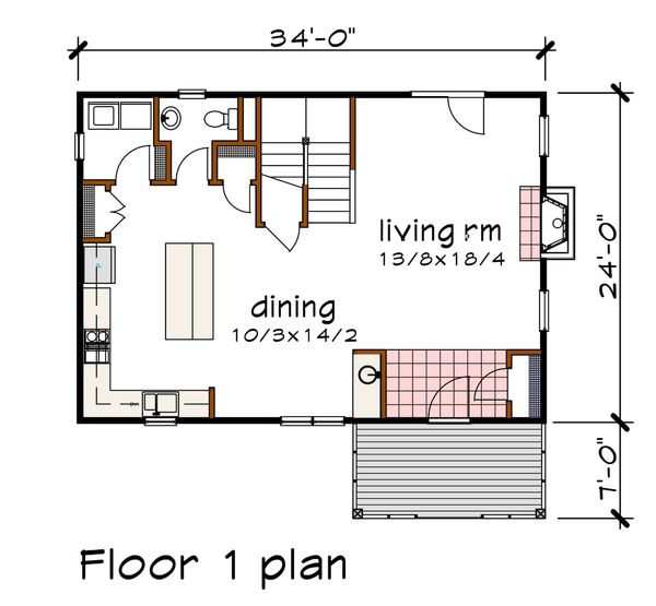 Architectural House Design - Modern Floor Plan - Main Floor Plan #79-298