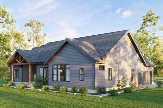 Exterior - Rear Elevation for Craftsman House Plan #1089-62 - 3 bed, 2.5 bath