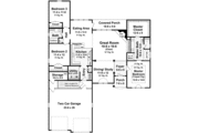 European Style House Plan - 3 Beds 2 Baths 1900 Sq/Ft Plan #21-181 