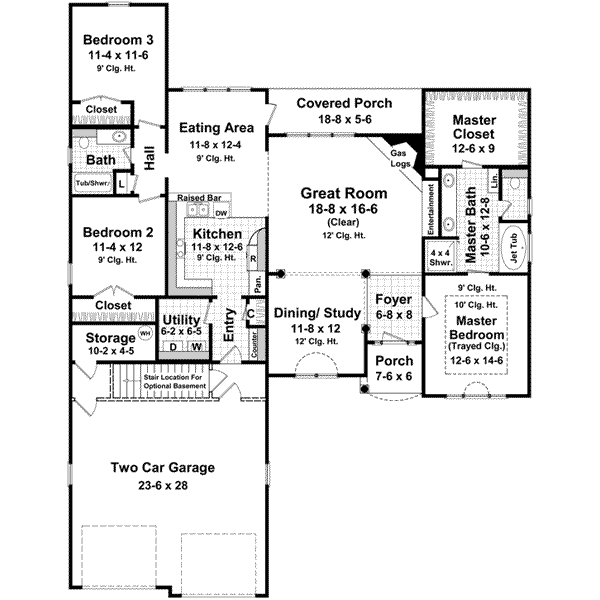 House Plan Design - European Floor Plan - Main Floor Plan #21-181