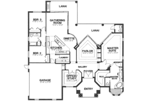 Floor Plan - Main Floor for European House Plan #115-169 - 3 bed, 3 bath