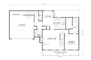 Floor Plan - Main Floor 1 for Traditional House Plan #17-142 - 3 bed, 2 bath