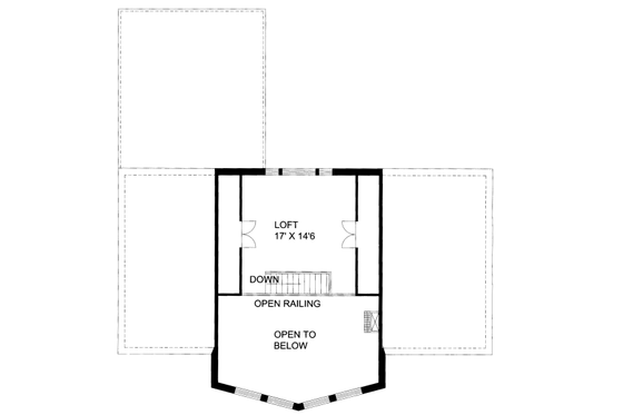 Floor Plan - Upper Floor for Bungalow House Plan #117-643 - 2 bed, 2 bath