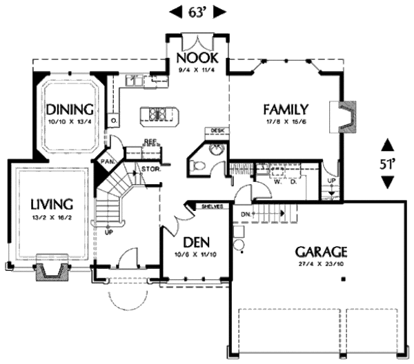 House Design - European Floor Plan - Main Floor Plan #48-328