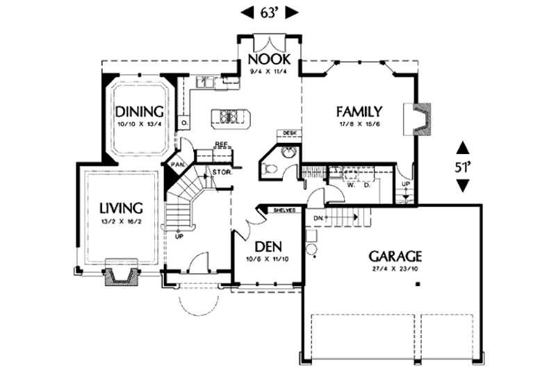 Dream House Plan - Floor Plan - Main Floor for European House Plan #48-328 - 4 bed, 2.5 bath
