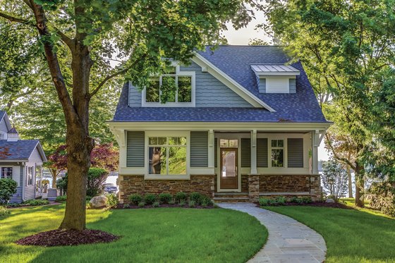 Exterior - Front Elevation for Bungalow House Plan #928-9 - 3 bed, 3 bath