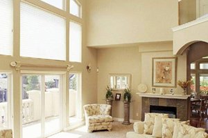 Mediterranean house plan, living room photo