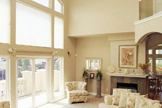 Mediterranean house plan, living room photo