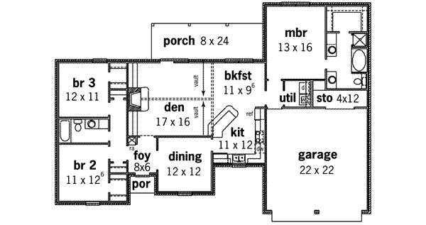 European Floor Plan - Main Floor Plan #16-266