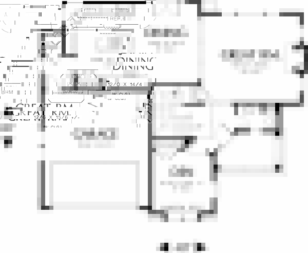 Home Plan - Main level floor plan - 2450 square foot Craftsman Home