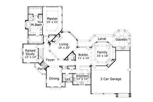 Floor Plan - Main Floor for European House Plan #411-637 - 4 bed, 3.5 bath
