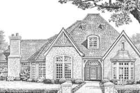 Exterior - Front Elevation for European House Plan #310-336 - 3 bed, 3.5 bath