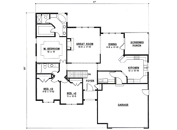 Traditional Floor Plan - Main Floor Plan #67-796