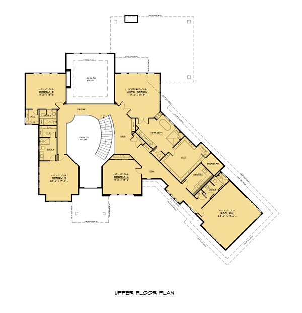 Contemporary Floor Plan - Upper Floor Plan #1066-167