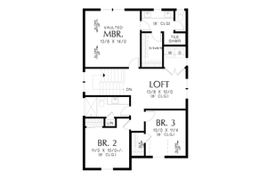 Floor Plan - Upper Floor for Cottage House Plan #48-1116 - 4 bed, 3 bath