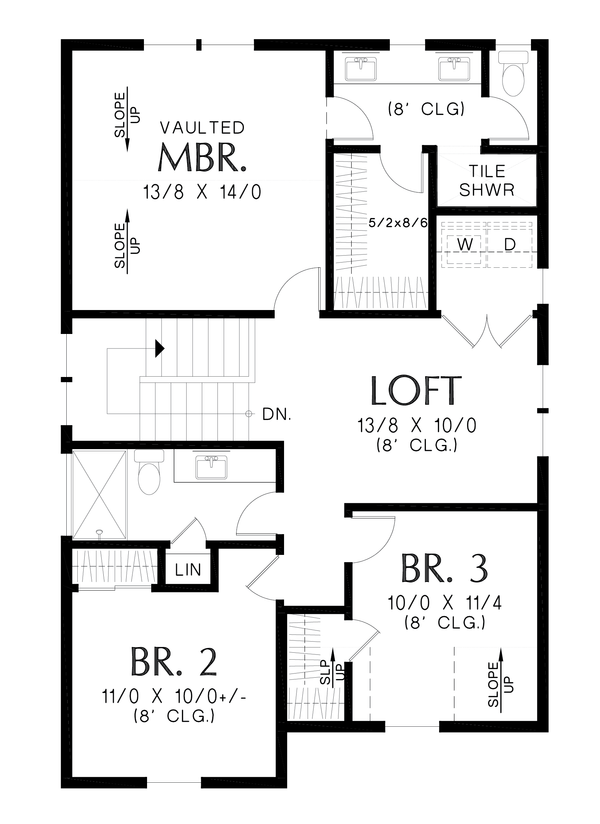 Cottage Floor Plan - Upper Floor Plan #48-1116