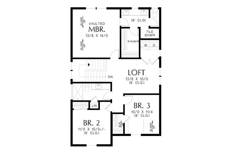 House Plan Design - Floor Plan - Upper Floor for Cottage House Plan #48-1116 - 4 bed, 3 bath