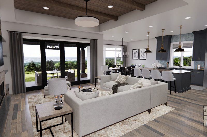 House Blueprint - Interior - Family Room 3 for Farmhouse House Plan #51-1228 - 3 bed, 2 bath