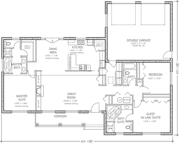 Ranch Floor Plan - Main Floor Plan #427-12