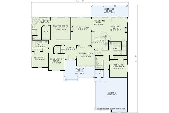 Floor Plan - Main Floor for Traditional House Plan #17-2059 - 5 bed, 4 bath